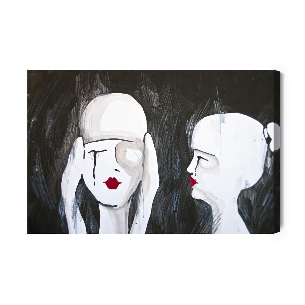 Lærred - Et abstrakt portræt af to kvinder
