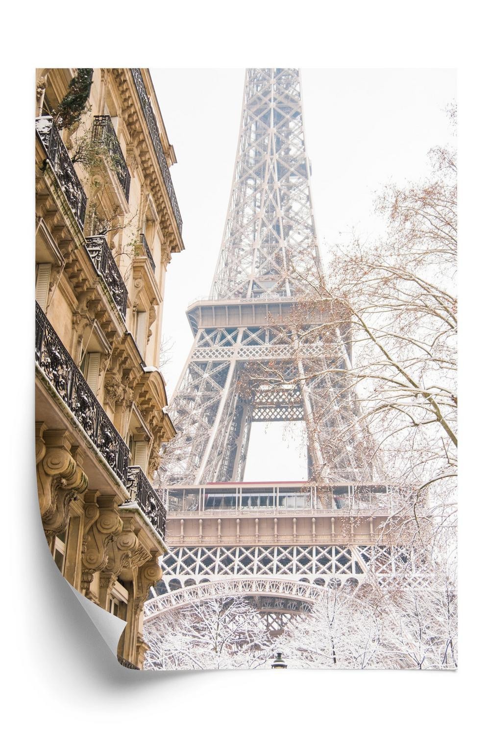 Plakat - Eiffeltårnet i paris om vinteren