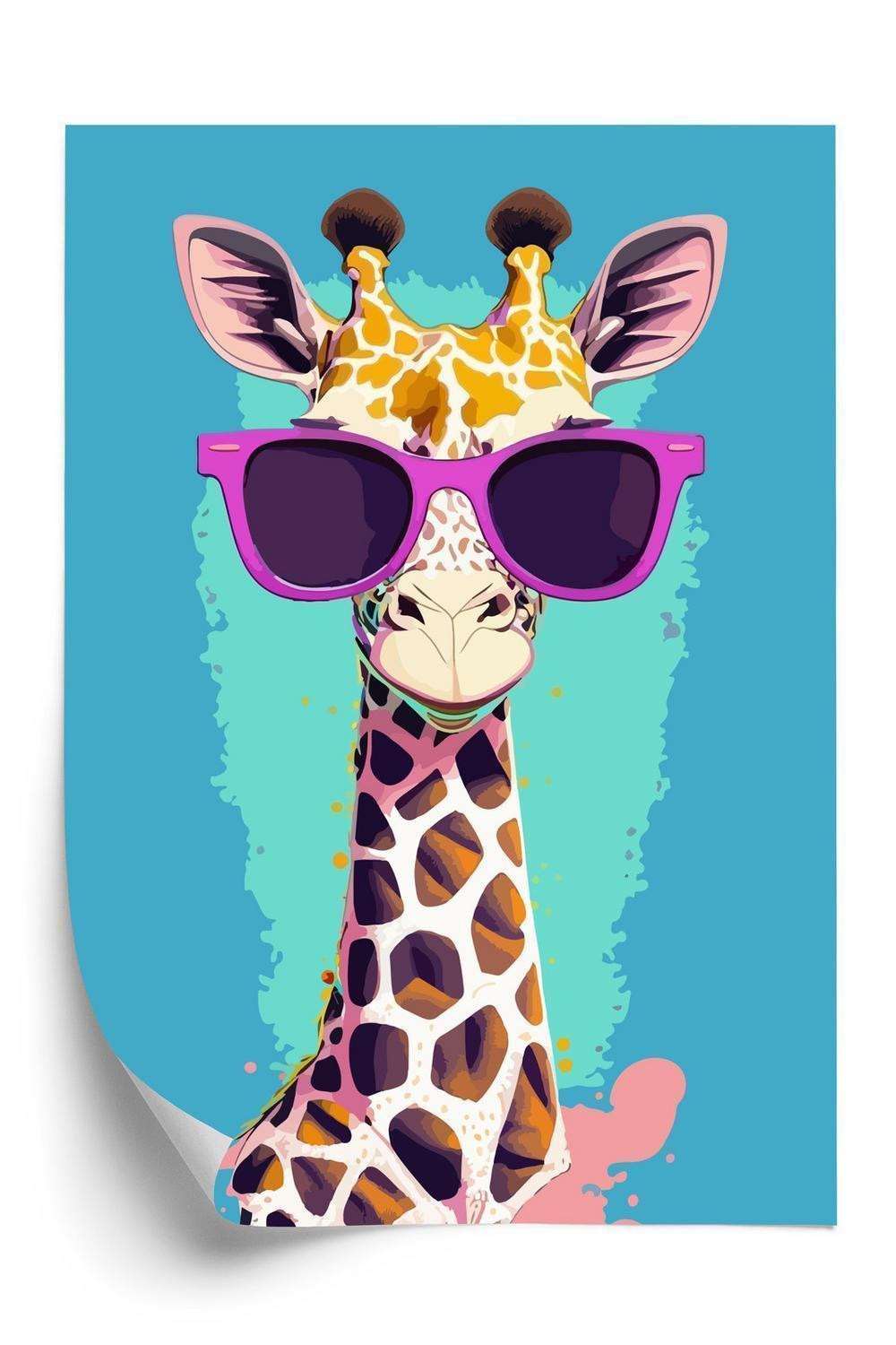 Plakat - Giraf i solbriller
