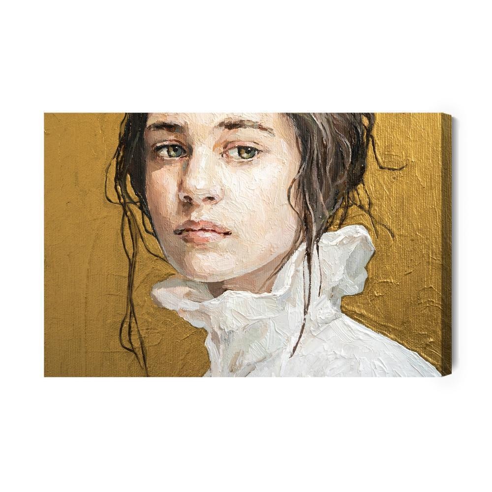 Lærred - Oil painting. portrait of a girl