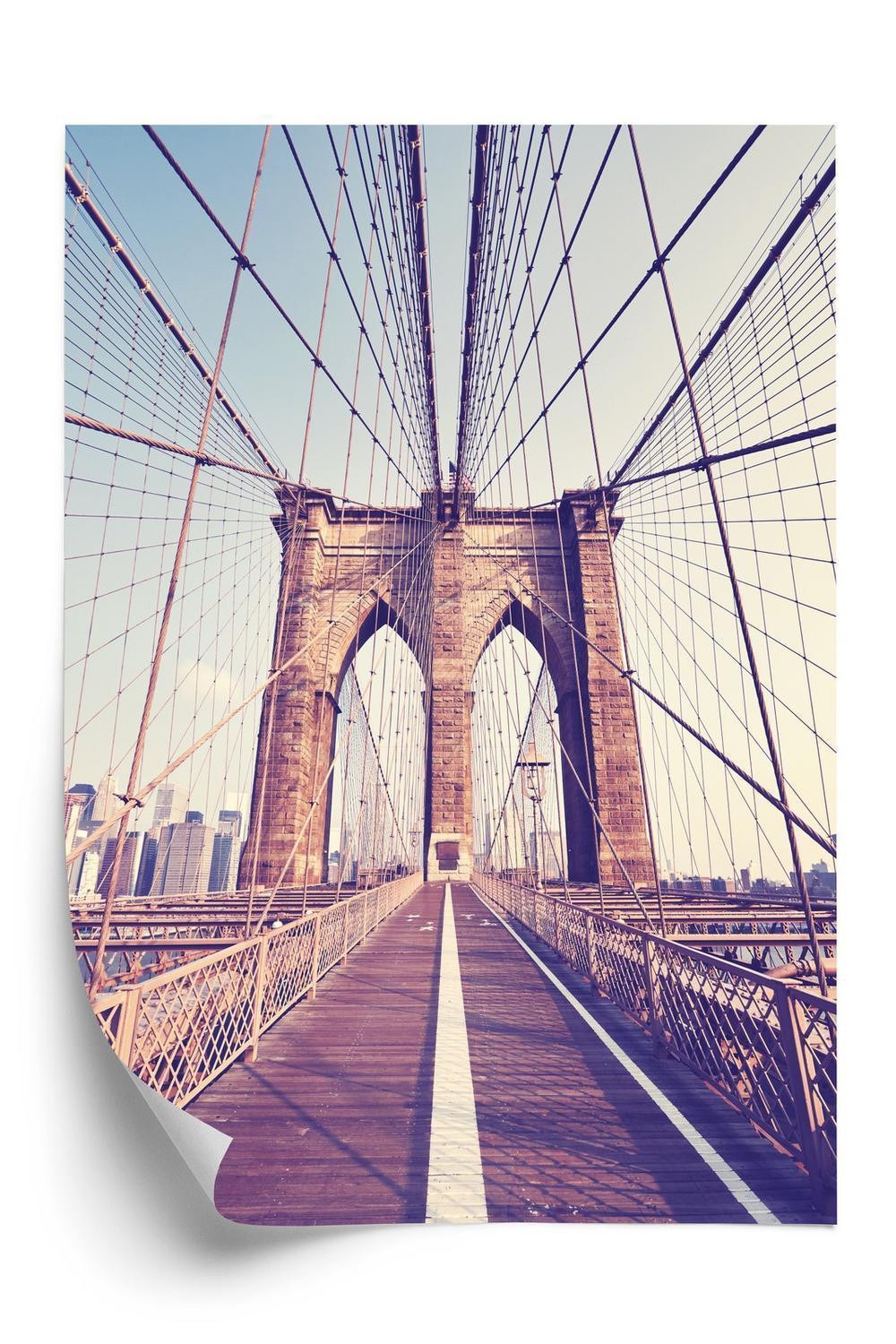 Plakat - Nyc brooklyn bridge i retrostil