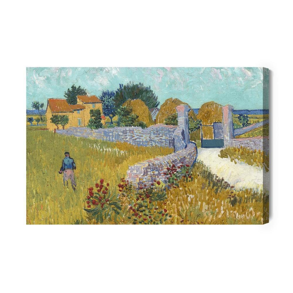 Lærred - Vincent van gogh Farmhouse in provence reproduktion