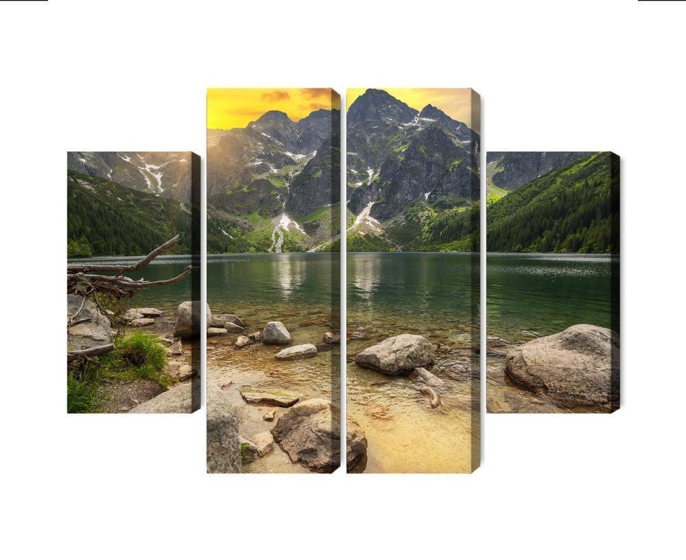 Flerdelt billede på lærred morskie oko i tatra-Bjergene ved s