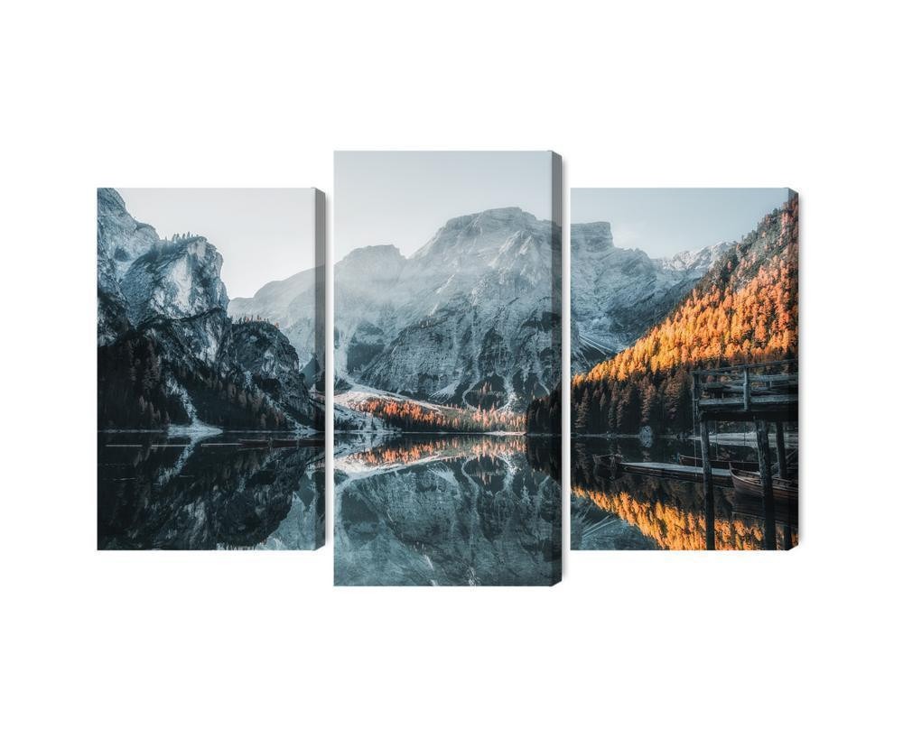 Flerdelt lærred italienske lake braies 3D