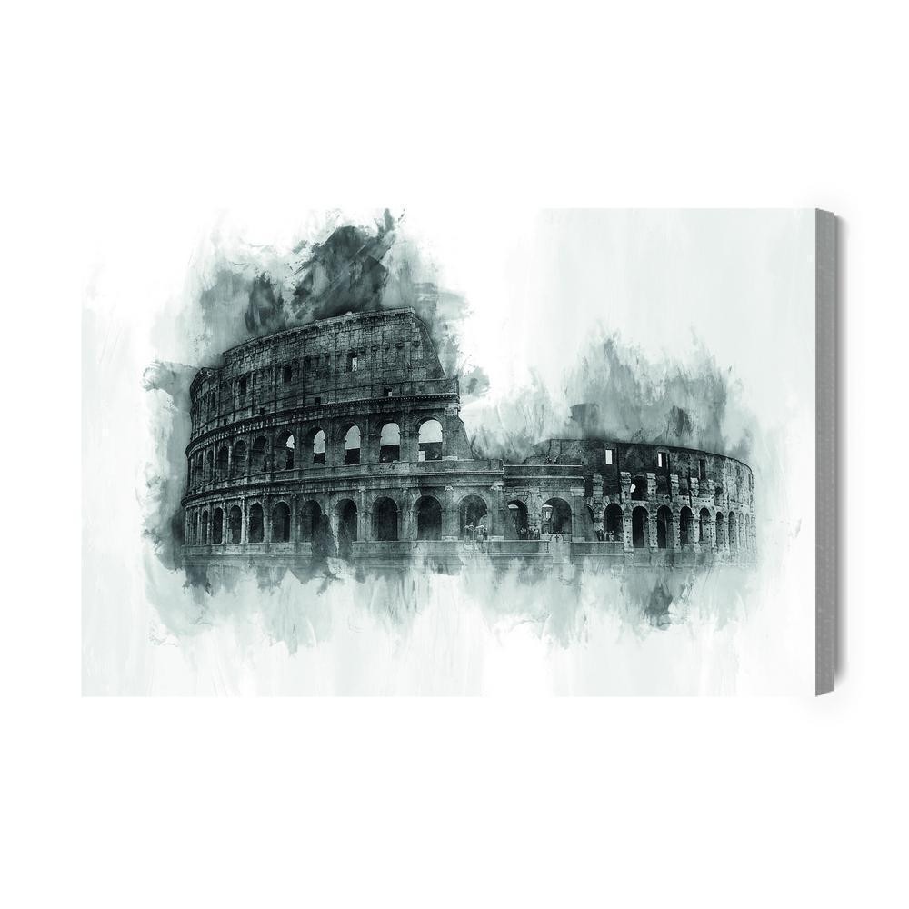 Lærred - Tegning af colosseum i rom