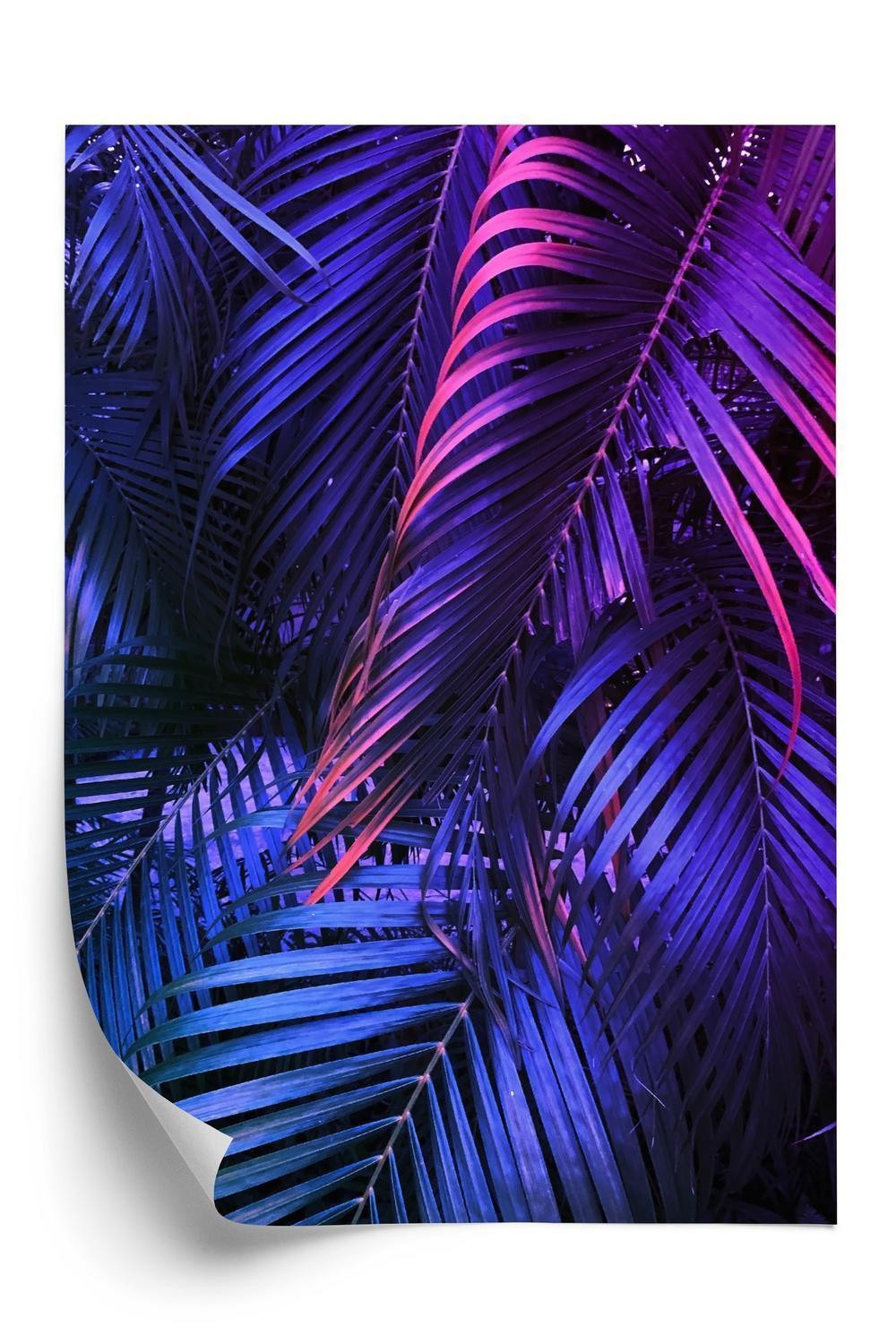 Plakat - Tropiske neon palmeblade