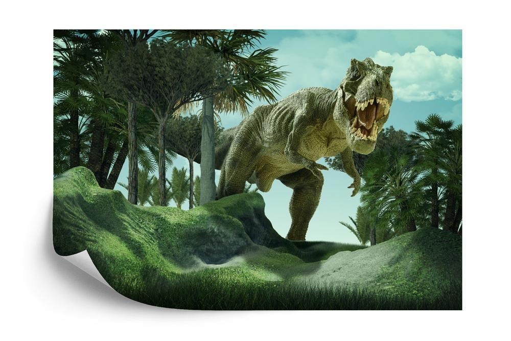 Fototapet - Realistisk dinosaur i det grønne