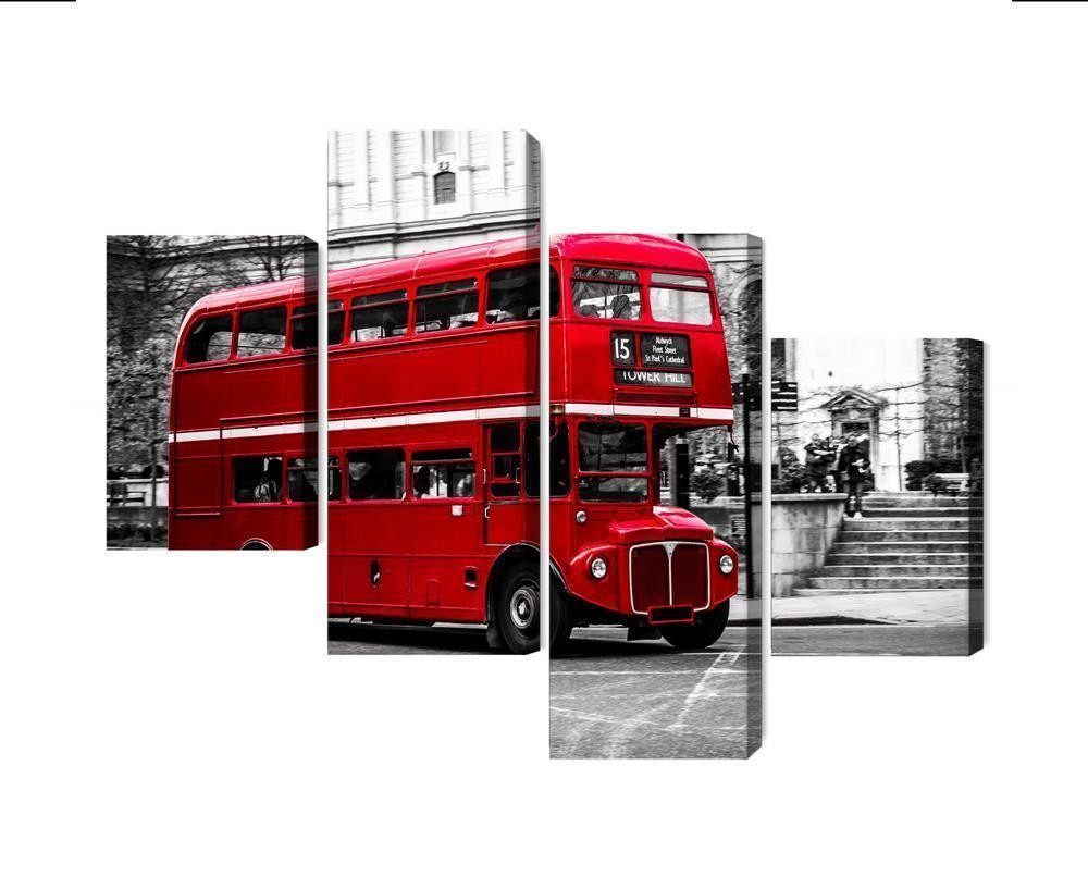 Flerdelt lærred en dobbeltdækkerbus i london
