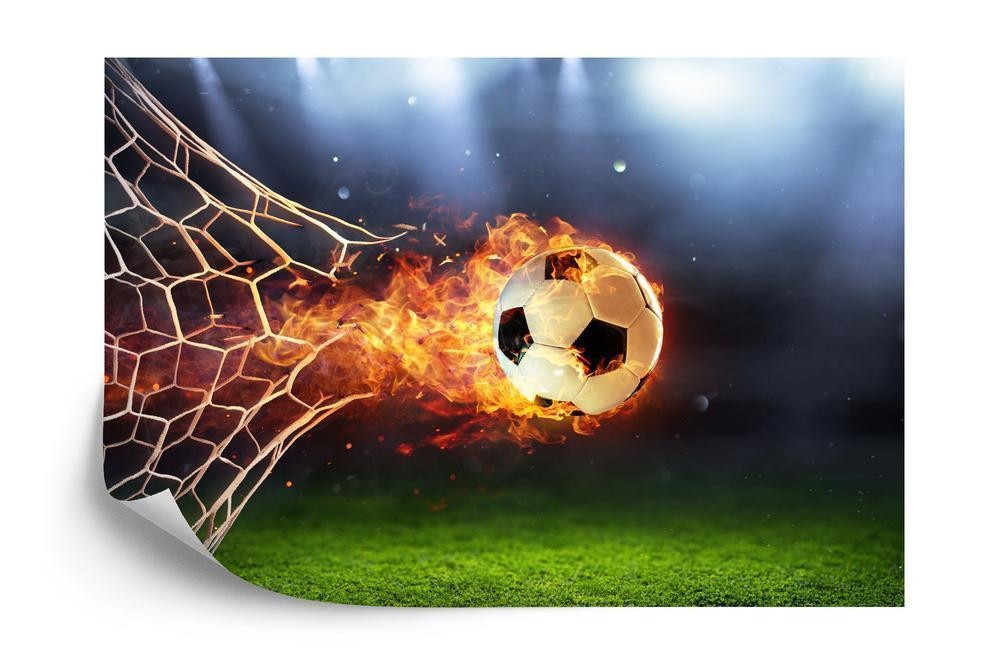 Fototapet - Fodbold in flammer