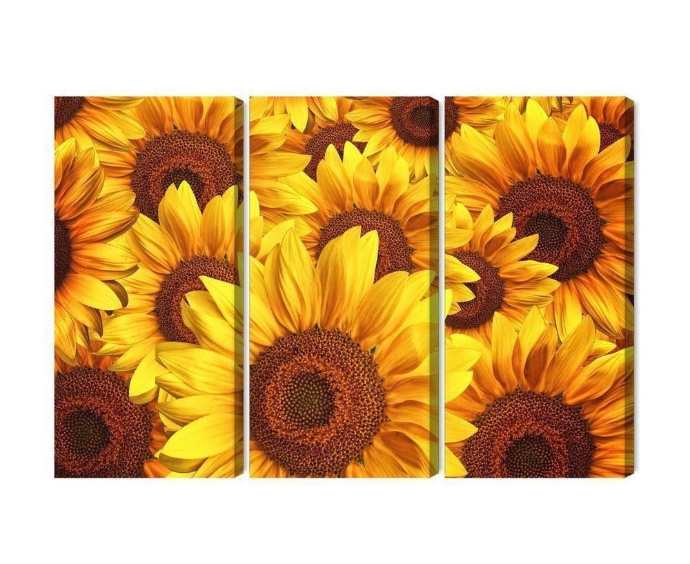 Flerdelt lærred 3D solsikke blomster