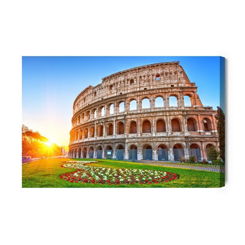 Lærred - Colosseum ved solopgang 3D