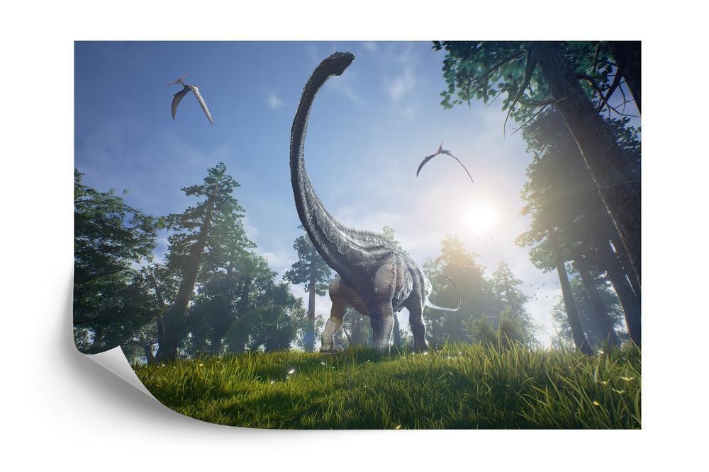 Fototapet - Realistisk dinosaur i solen.