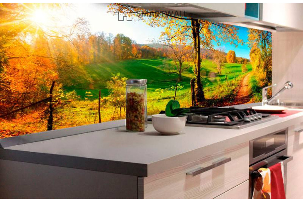  Backsplash PVC folie til køkken færdigt resultat