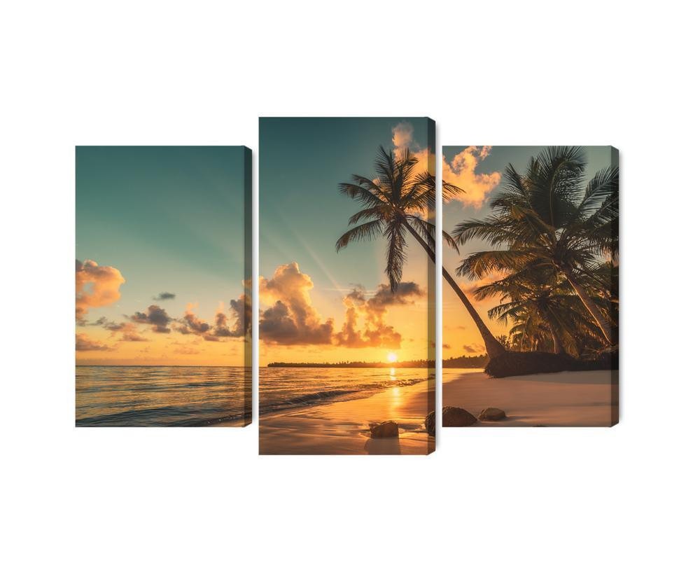 Flerdelt lærred solnedgang på den dominikanske strand