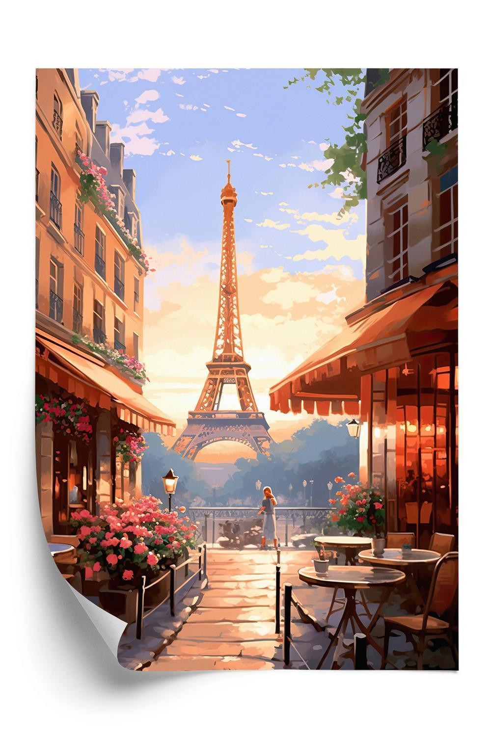 Plakat - Maleriske caféer i paris