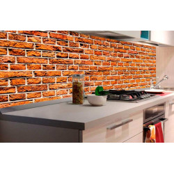 Backsplash PVC folie til køkken færdigt resultat - Old brick