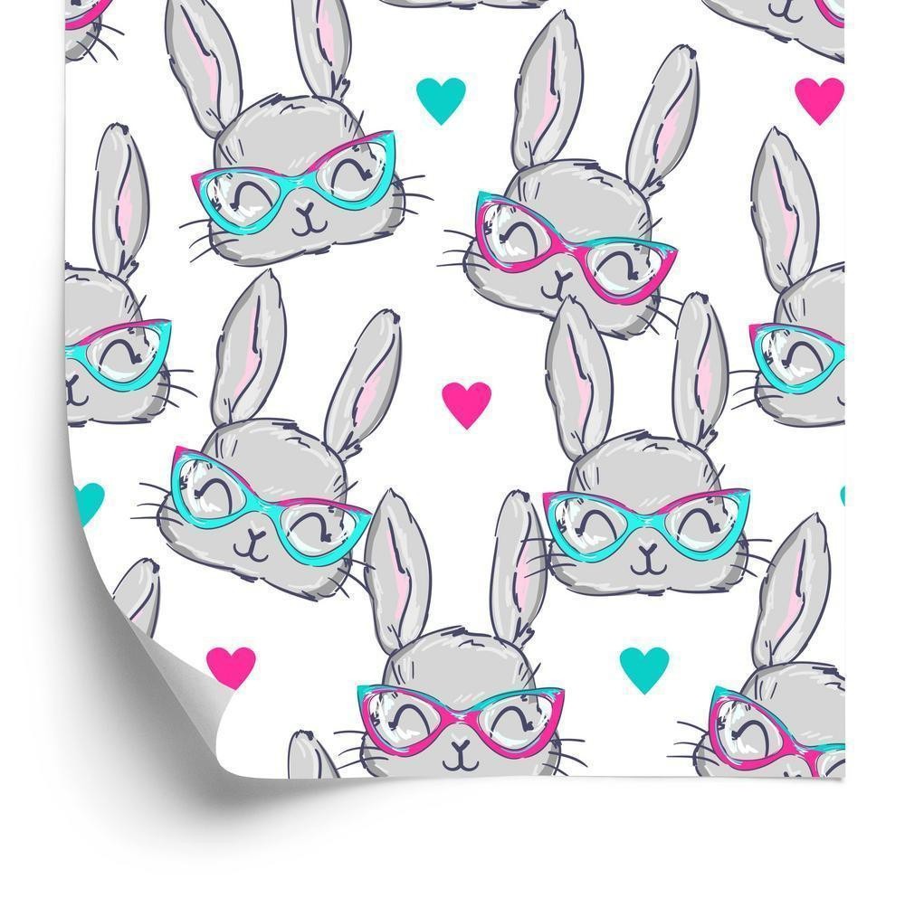 Tapet - Kaniner i briller