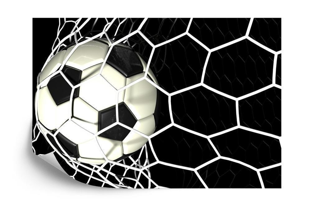 Fototapet - 3D fodbold i net