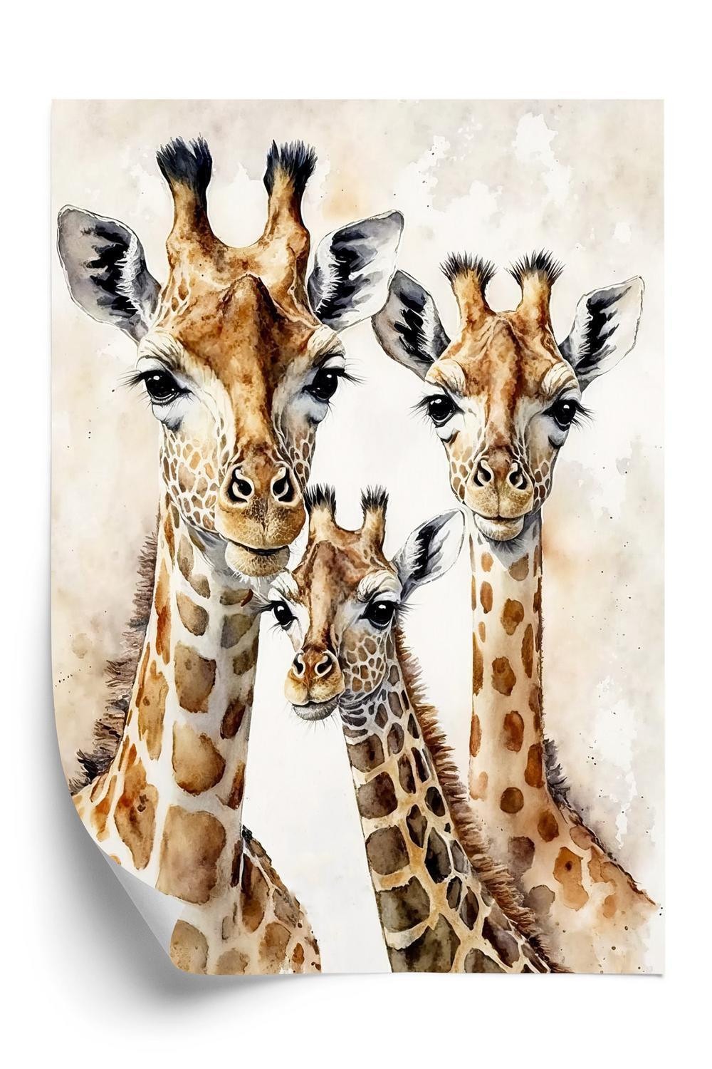 Plakat - Giraffe familie