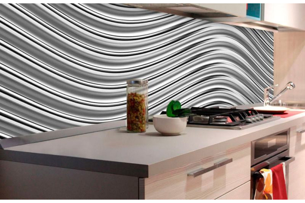  Backsplash PVC folie til køkken færdigt resultat
