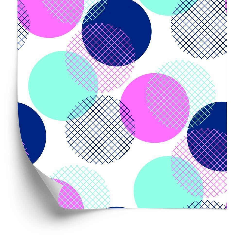 Tapet - Moderne farverige polka prikker