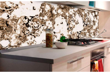  Backsplash PVC folie til køkken færdigt resultat