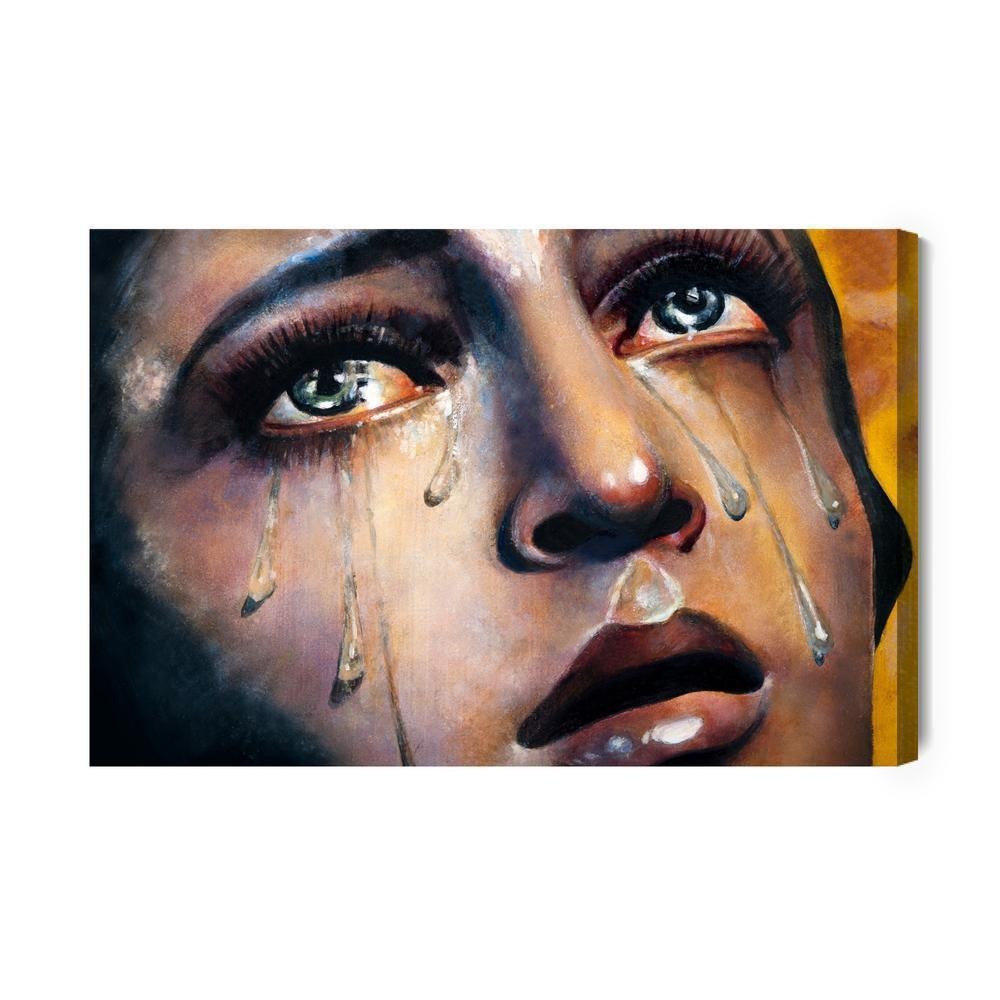 Lærred - En kvinde i tårer