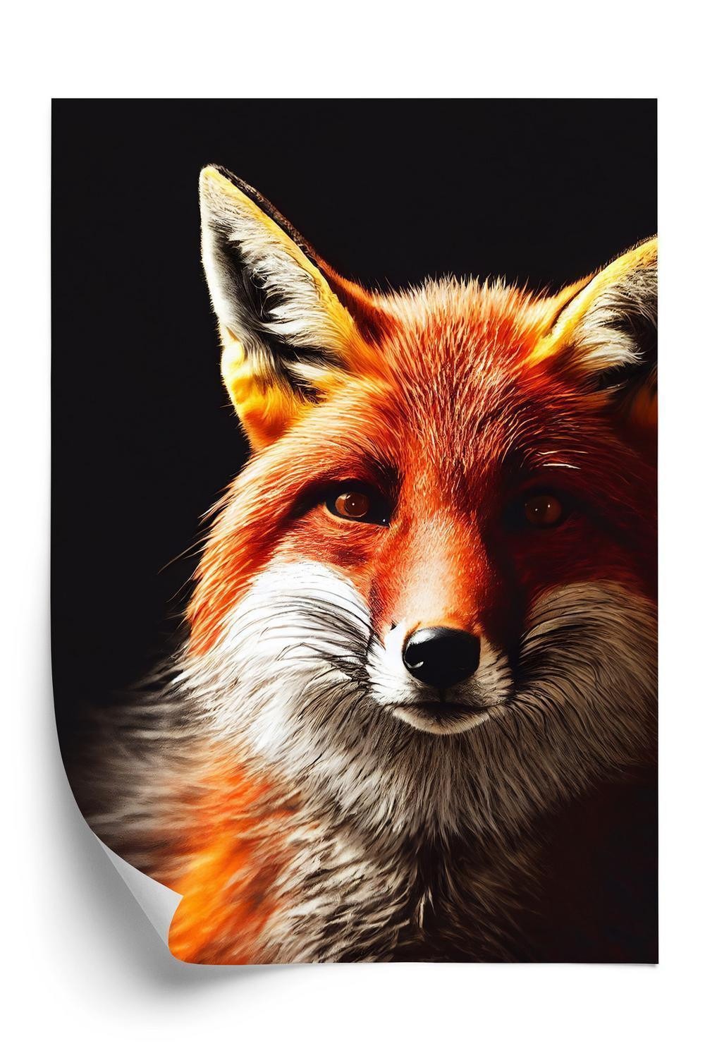 Plakat - Realistic fox portrait.