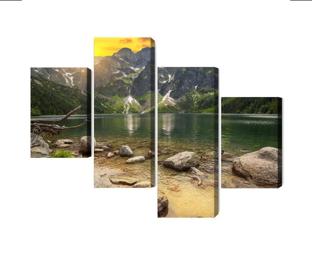 Flerdelt billede på lærred morskie oko i tatra-Bjergene ved s