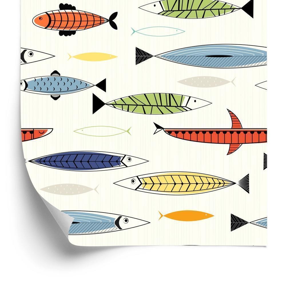 Tapet - Fisk i børneværelse i skandinavisk stil