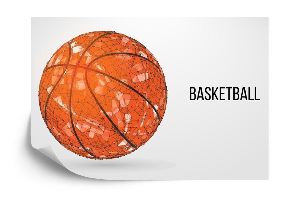 Fototapet - Geometrisk basketballbold