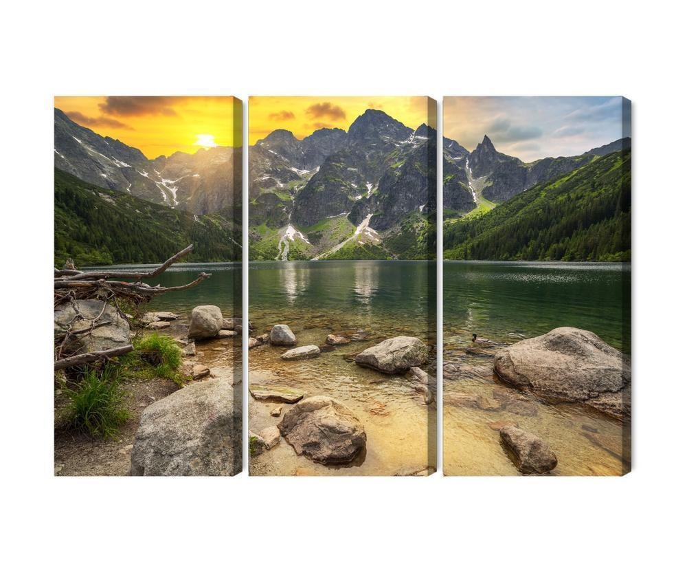 Flerdelt billede på lærred morskie oko i tatra-Bjergene ved s