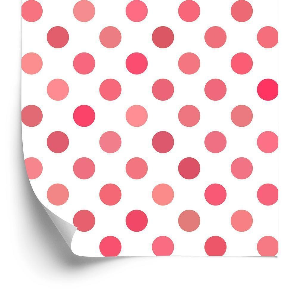 Tapet - Symmetriske lyserøde prikker