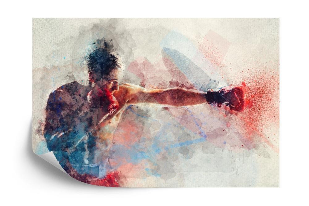 Fototapet - Akvarel malet boxer