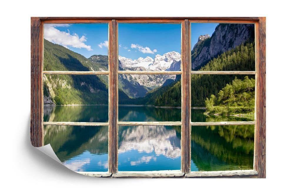Fototapet - Fensterblick gosausee