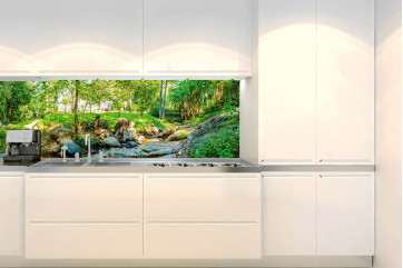  Backsplash PVC folie til køkken færdigt resultat