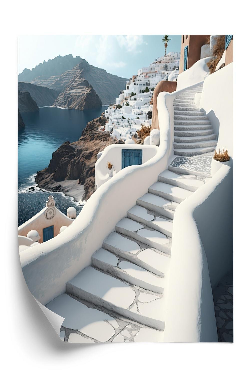 Plakat - Dejlig græsk arkitektur i santorini