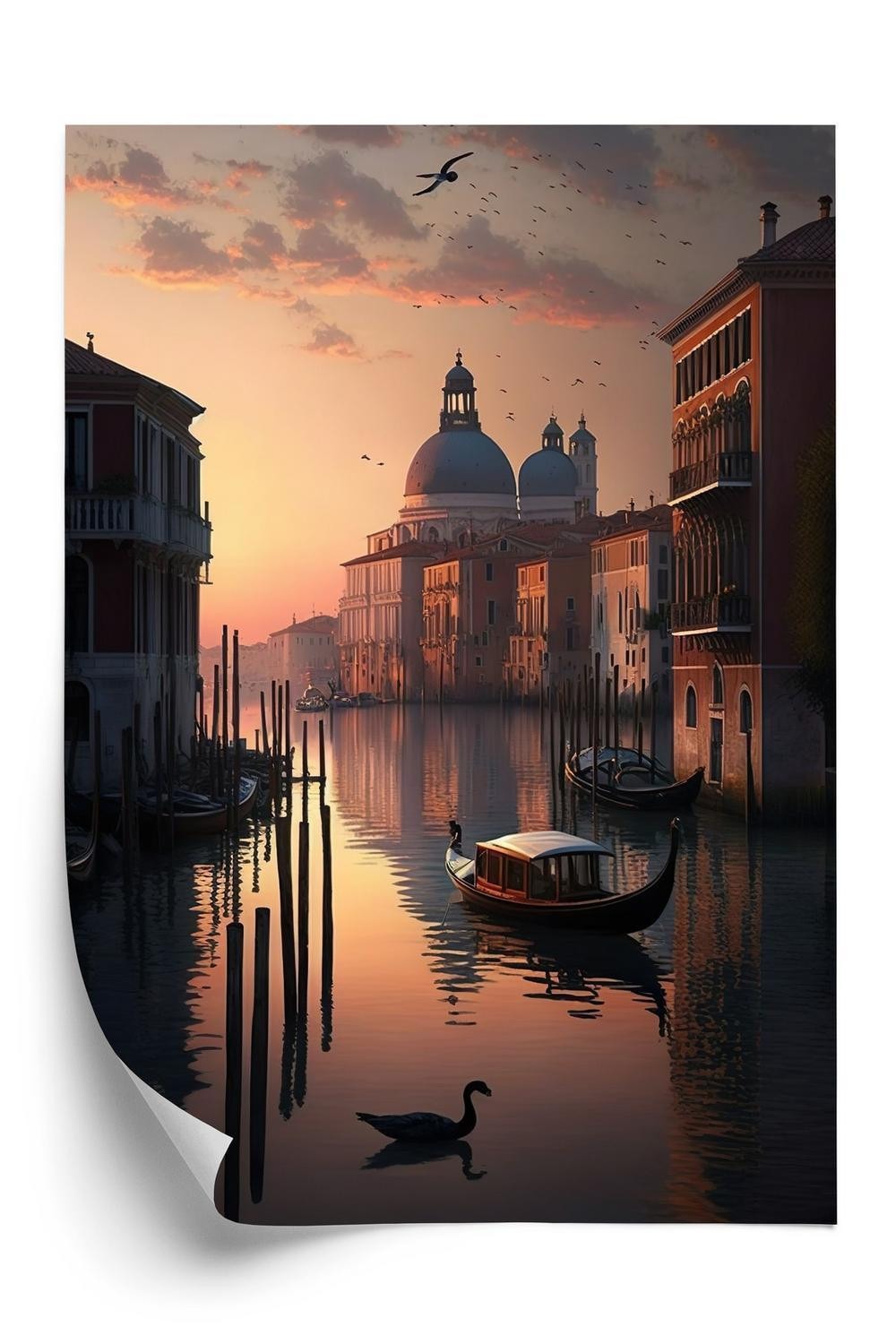 Plakat - Solnedgang i venedig