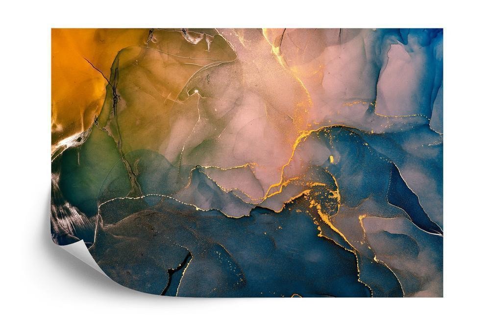 Fototapet - Alcohol ink colors translucent. abstract multicolored marble texture background. design wrapping paper wall