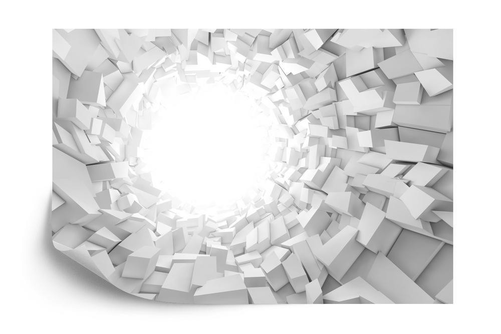 Fototapet - Abstract digital background 3 d tunnel