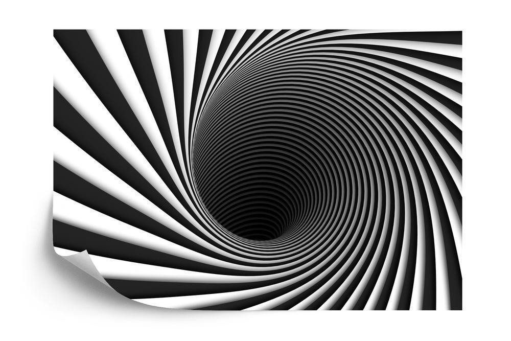 Fototapet - Abstract background lines black hole 3D