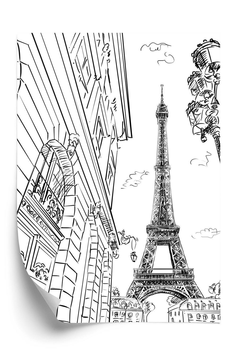 Plakat gaderne i paris - Skitse