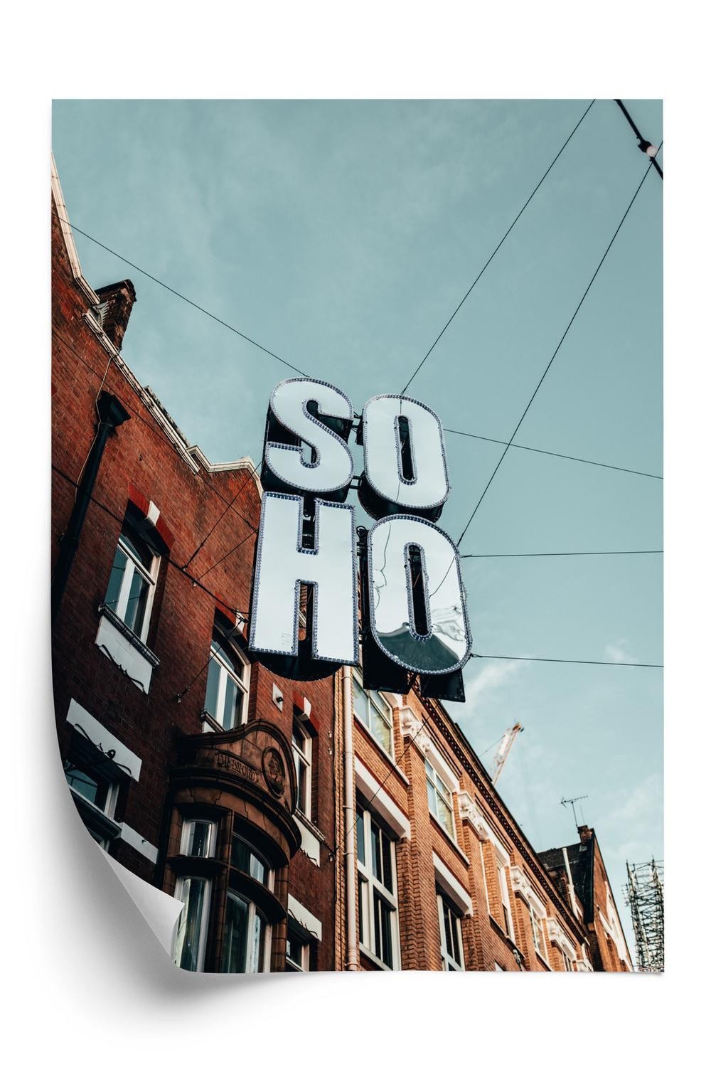 Plakat - Soho-Skilt på en gade i london