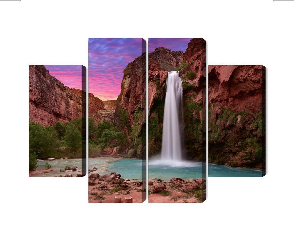 Flerdelt billede på lærred havasupai vandfald