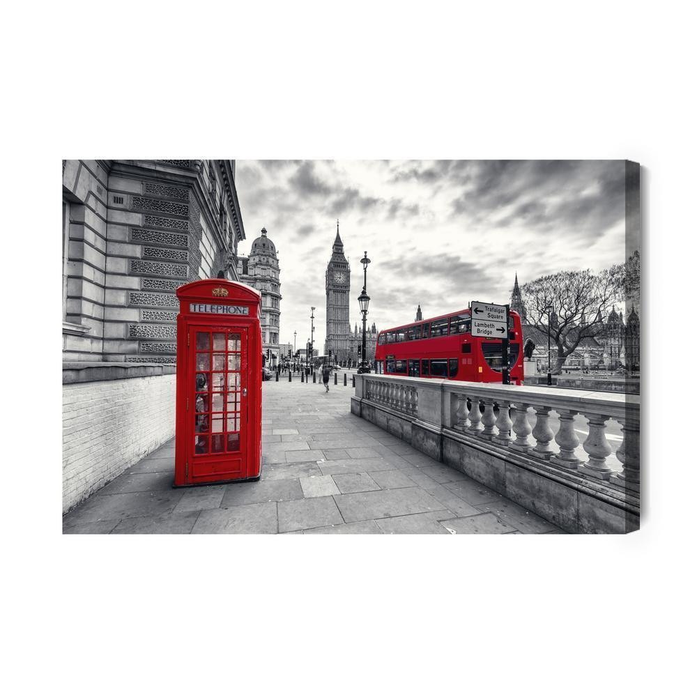 Lærred - Rød telefonboks i london