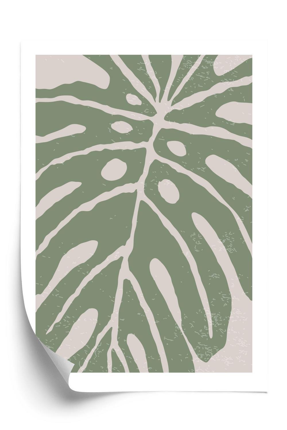 Plakat - Grønt monstera blad