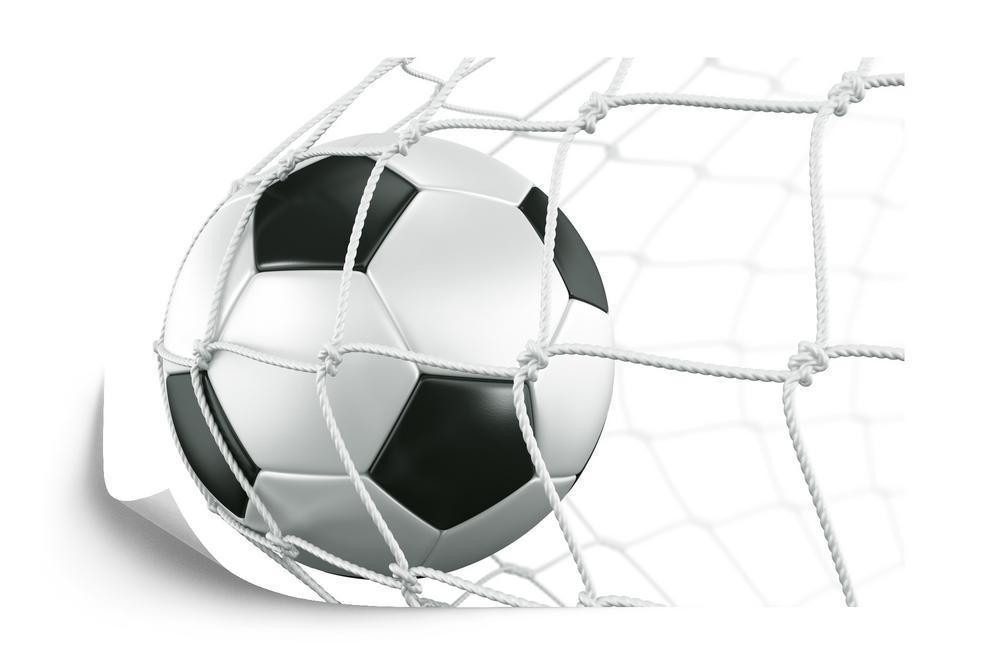 Fototapet - 3D fodbold i nettet