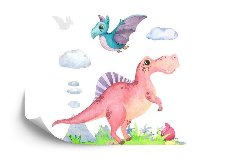 Fototapet - Akvarel dinosaurer