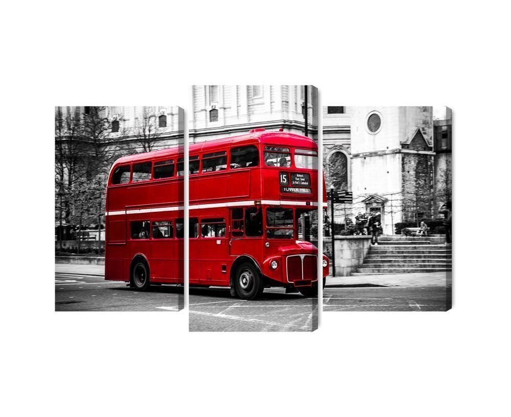 Flerdelt lærred en dobbeltdækkerbus i london