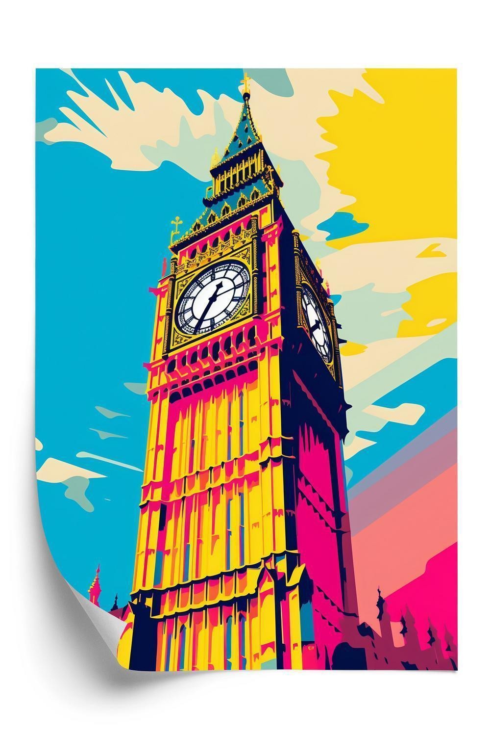 Plakat - Farverig big ben illustration